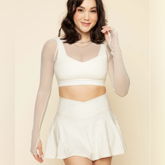 POPFLEX Other - NWT POPFLEX Coquette Long Sleeve Mesh Bra - Ivory